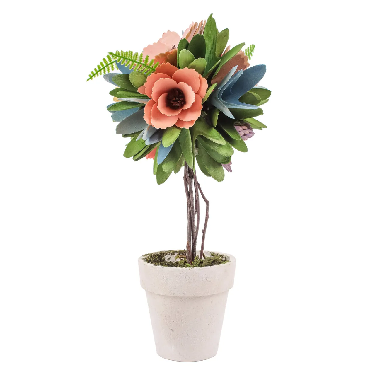National Tree Company 12 in. Spring Multicolor Floral Topiary Decor