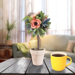National Tree Company 12 in. Spring Multicolor Floral Topiary Decor