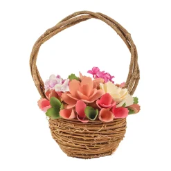 Online National Tree Company 10 in. Spring Pink Multi Floral Basket