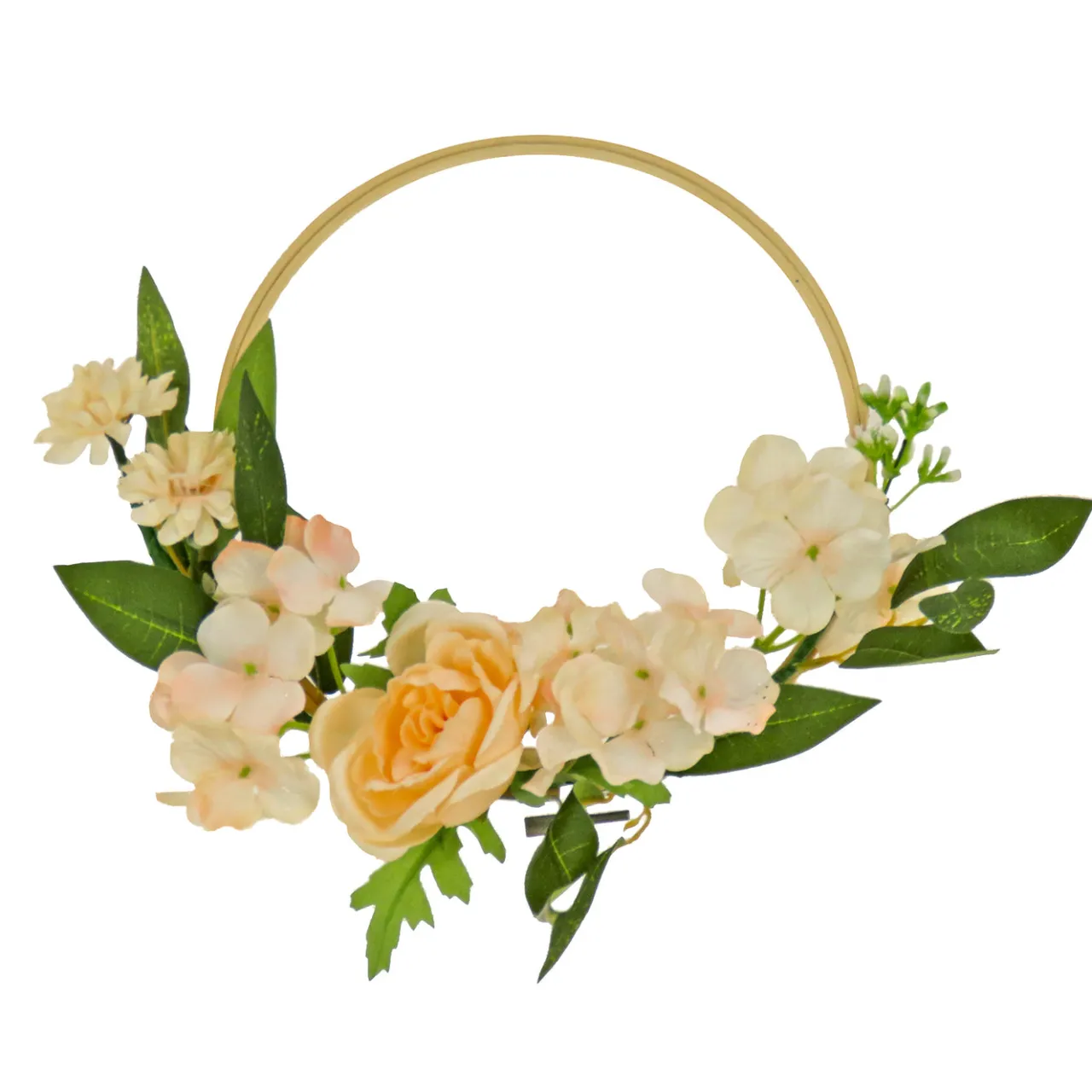 Online National Tree Company 12 in. Spring Table Wreath with Hydrangea and Victorian Rose