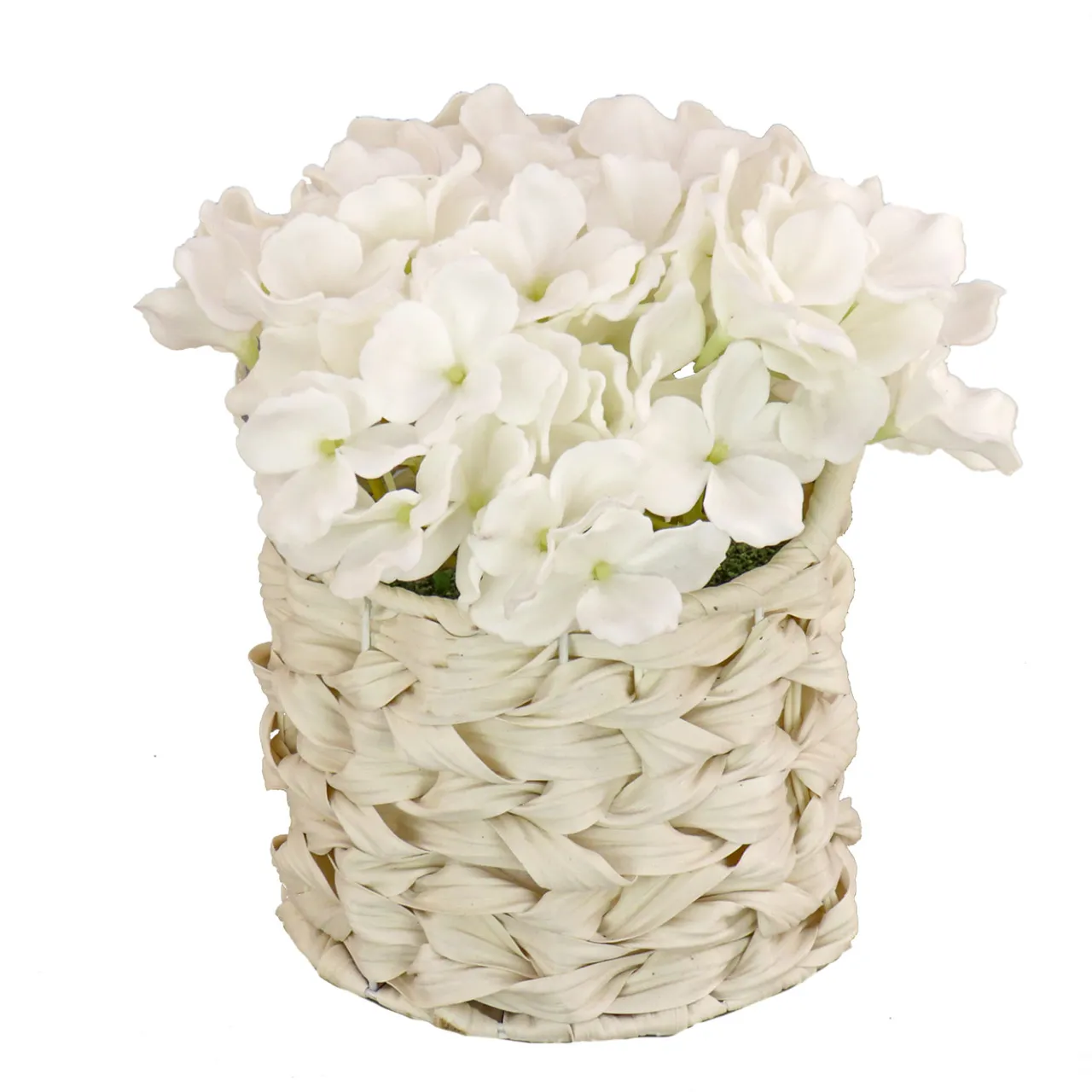 Sale National Tree Company 10 in. Spring White Hydrangea Bouquet in White Basket