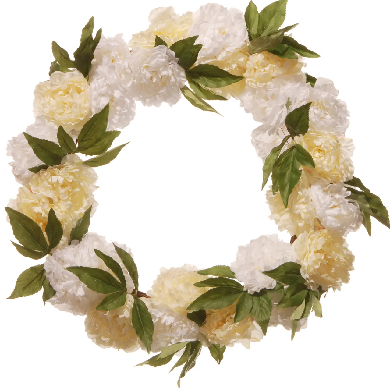 Outlet National Tree Company 24 in. Spring White Peony Wreath