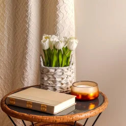 Outlet National Tree Company 10 in. Spring White Tulip Bouquet in White Basket
