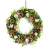 New National Tree Company 18 in. Spring Wreath with Assorted Flower Blooms, Roses, Seed Pods, Flowing Green Stems