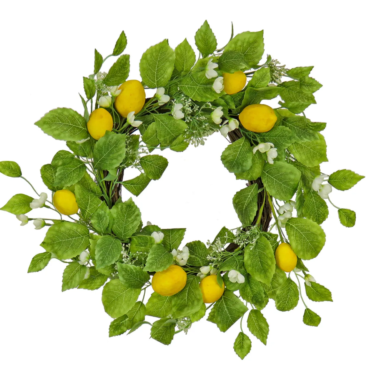 Sale National Tree Company 22 in. Spring Wreath with Lemons, Flower Blooms, Leafy Greens