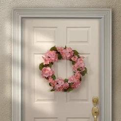 Sale National Tree Company 24 in. Spring Wreath with Pink Hydrangea Blooms, Berry Clusters, Leafy Greens