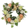 Hot National Tree Company 24 in. Spring Wreath with Rose and Peony Flower Blooms, Leafy Greens