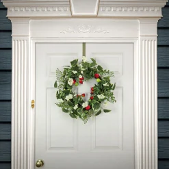 Hot National Tree Company 22 in. Spring Wreath with Strawberries, Petunia Blooms, and Leafy Greens