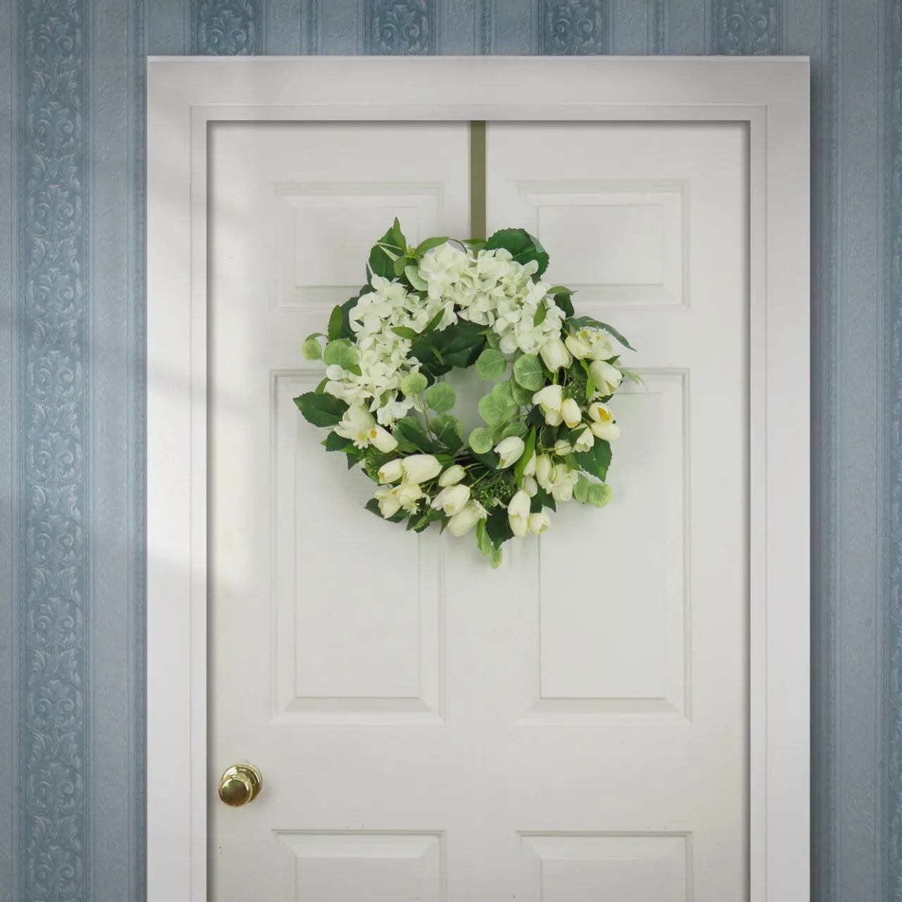 Hot National Tree Company 22 in. Spring Wreath with Tulip and Buttercup Blooms