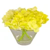 Online National Tree Company 8 in. Spring Yellow Hydrangea Bouquet in Glass Vase