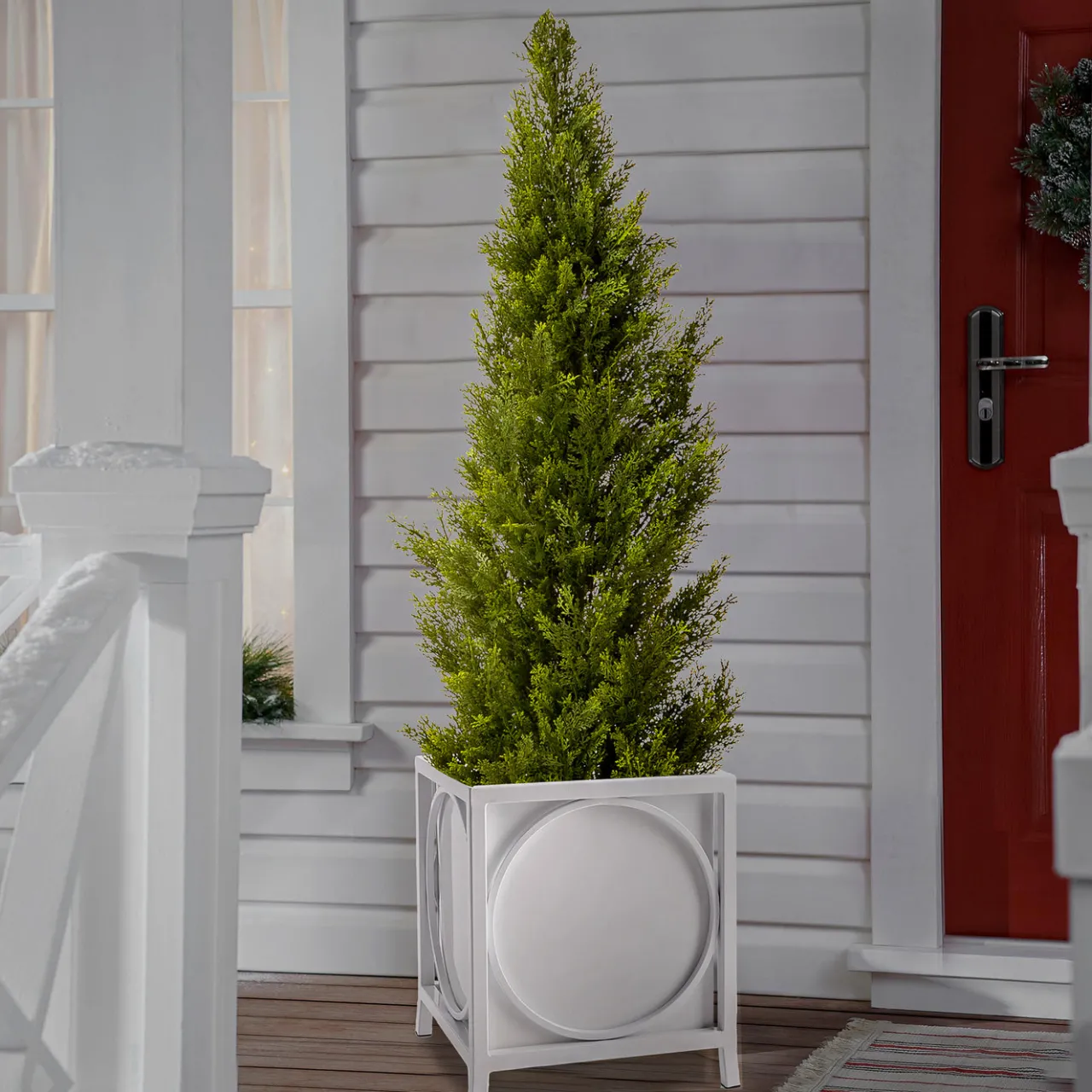 Sale National Tree Company 23 in. St Remy Planter, White