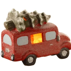 Online National Tree Company 7 in. Terracotta Holiday Truck with Warm White LED Lights