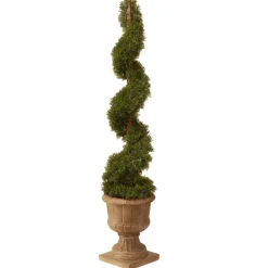 National Tree Company 48 in. Upright Juniper Spiral Topiary Tree in a Decorative Urn