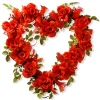 National Tree Company 16 in. Valentine's Floral Heart Rose Wreath