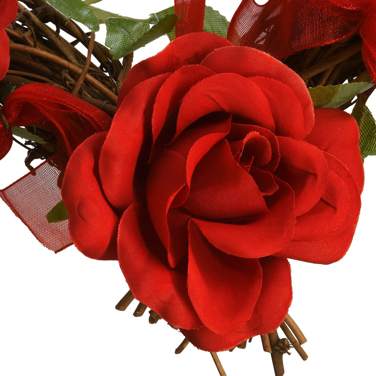 National Tree Company 16 in. Valentine's Floral Heart Rose Wreath