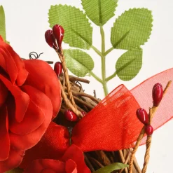 National Tree Company 16 in. Valentine's Floral Heart Rose Wreath