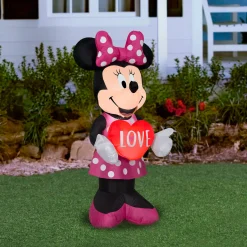 Online National Tree Company 42 in. Valentine's Inflatable Minnie Mouse