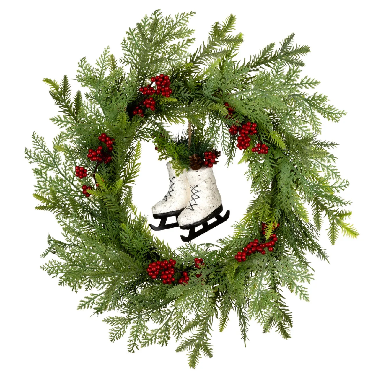 National Tree Company 22 in. Winter Skates Wreath