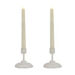 Sale National Tree Company HGTV Home Collection Flameless Heritage Candle Pair, White Base