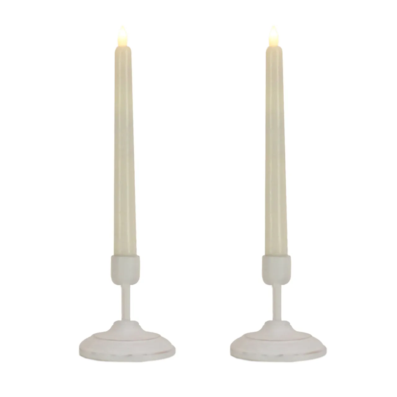 Sale National Tree Company HGTV Home Collection Flameless Heritage Candle Pair, White Base