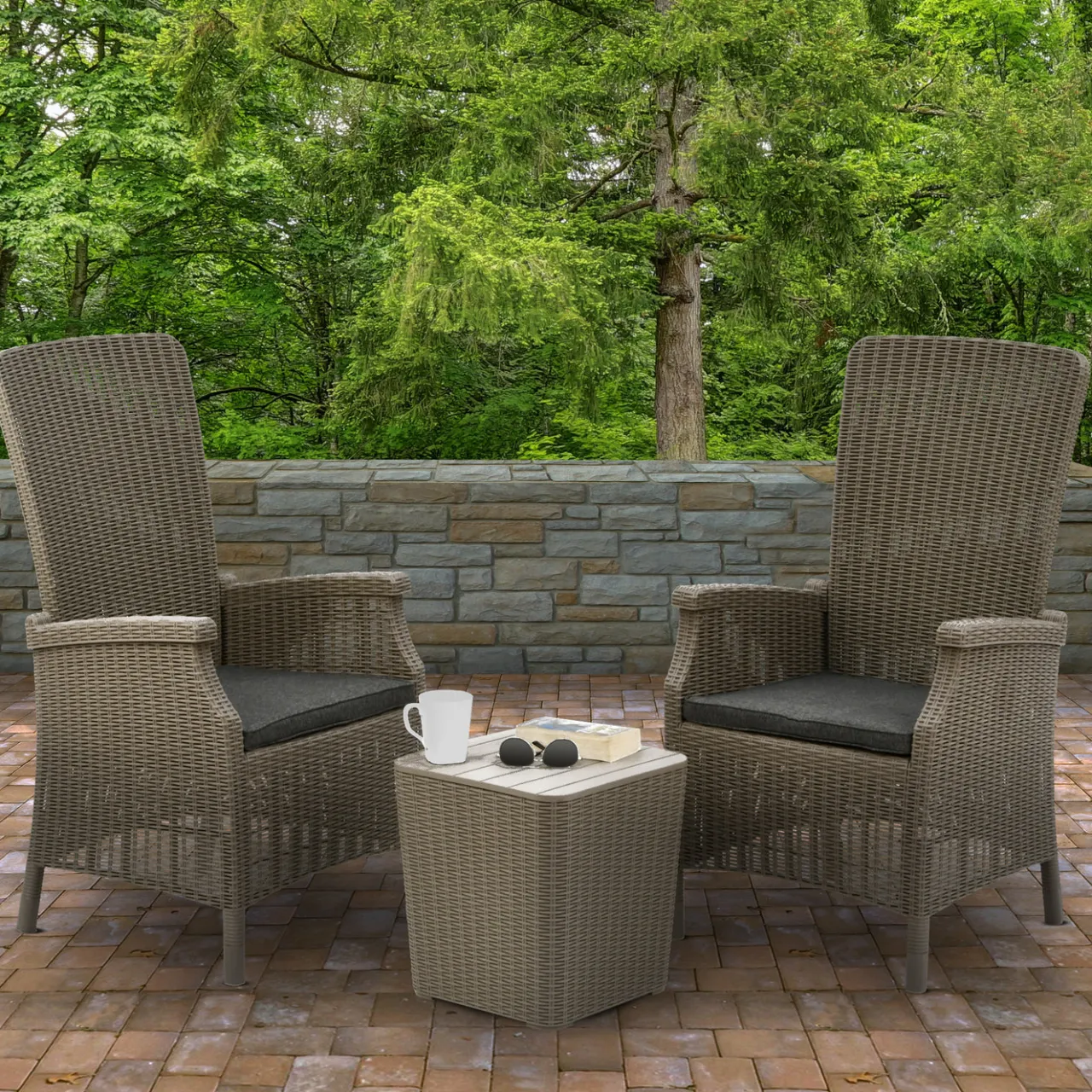 Sale National Tree Company 3-Piece Bracknell Collection All-Weather Chat Set