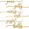 Outlet National Tree Company 6-Piece Christmas Place Setting Message Decor, Curly Script Writing In Gold, 10 in