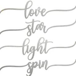 Sale National Tree Company 4-Piece Hannukah Place Setting Message Decor, Curly Script Writing In Silver, 10 in