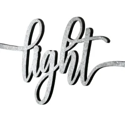 Sale National Tree Company 4-Piece Hannukah Place Setting Message Decor, Curly Script Writing In Silver, 10 in