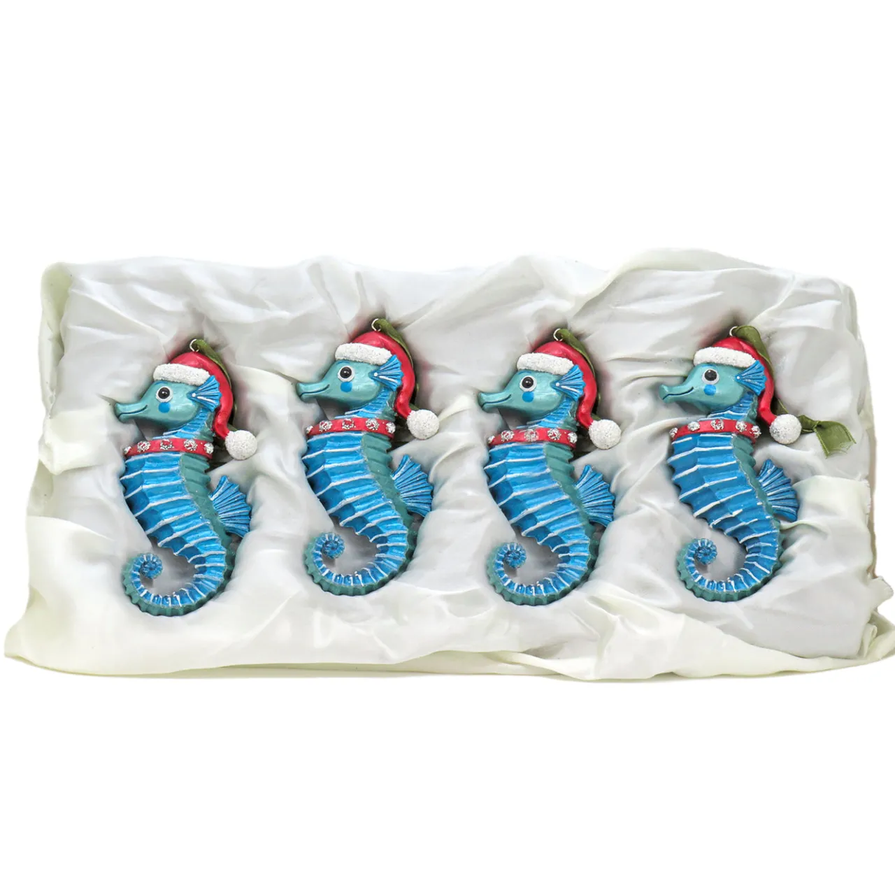 Hot National Tree Company 4-Piece HGTV Home Collection Teal Seahorse Ornaments
