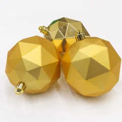 Best National Tree Company 6-Piece Shatterproof Geometric Gold Ornaments