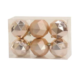 National Tree Company 6-Piece Shatterproof Geometric Silver Ornaments