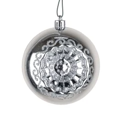 Clearance National Tree Company 6-Piece Shatterproof Glittering Silver Ornaments