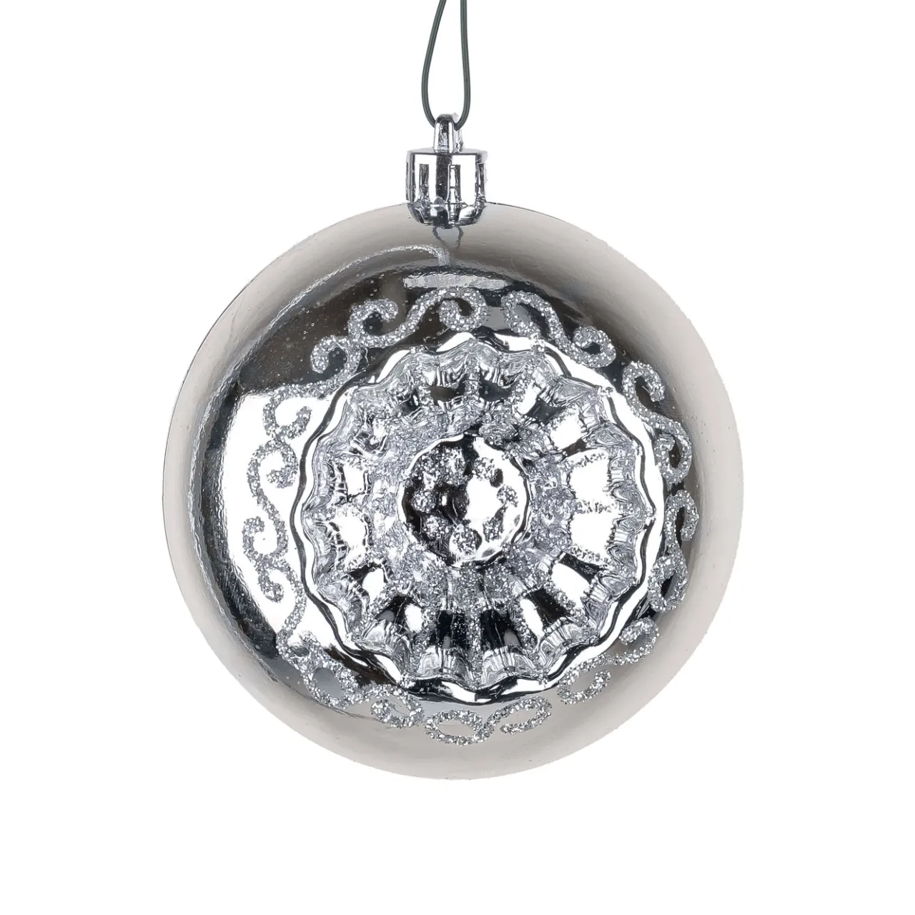 Clearance National Tree Company 6-Piece Shatterproof Glittering Silver Ornaments