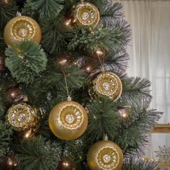 Best National Tree Company 6-Piece Shatterproof Glittering Gold Ornaments