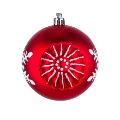 Outlet National Tree Company 6-Piece Shatterproof Snowflake Red Ornaments