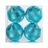 Best National Tree Company 4-Piece Shatterproof Swirling Blue Ornaments