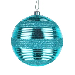 Best National Tree Company 4-Piece Shatterproof Swirling Blue Ornaments