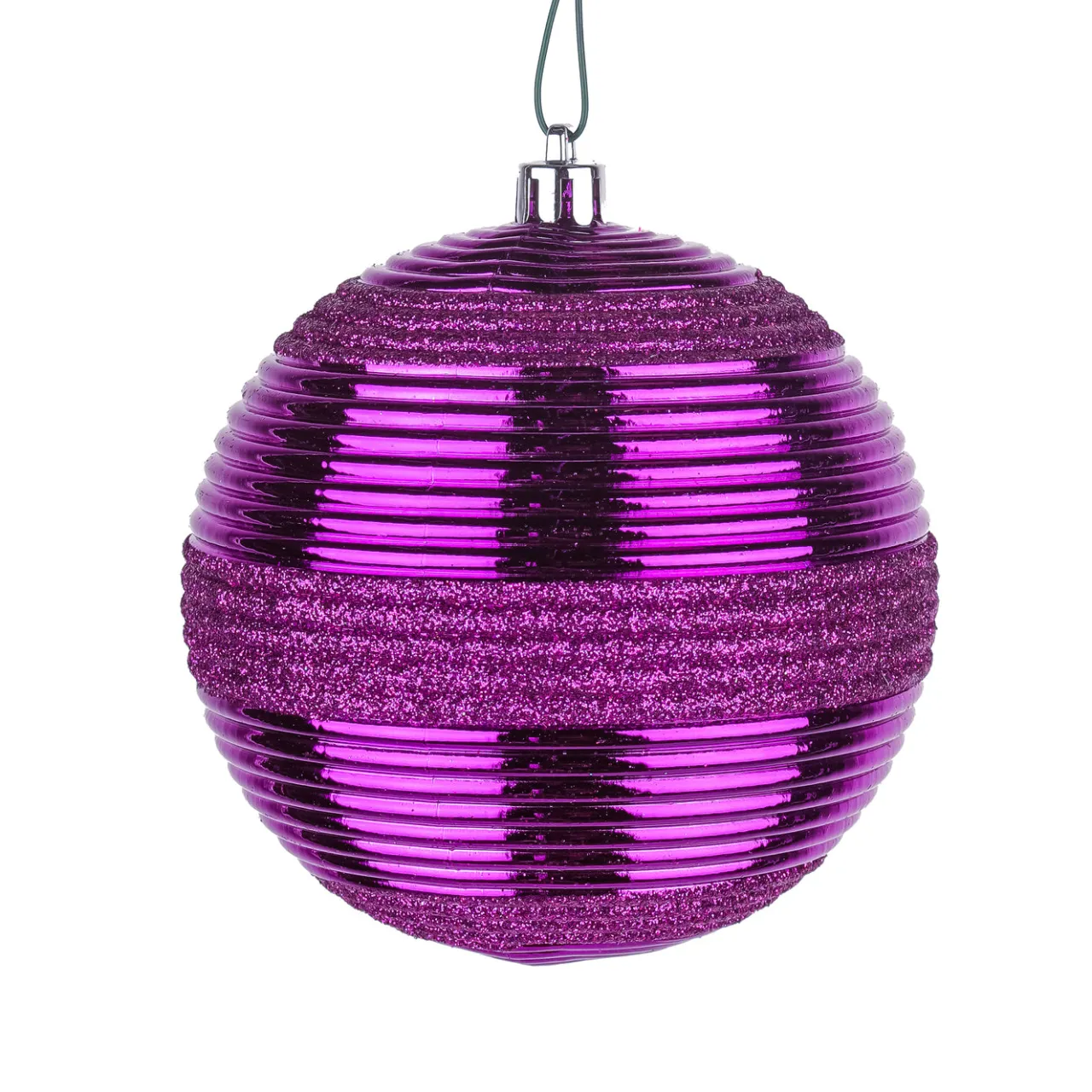 New National Tree Company 4-Piece Shatterproof Swirling Purple Ornaments