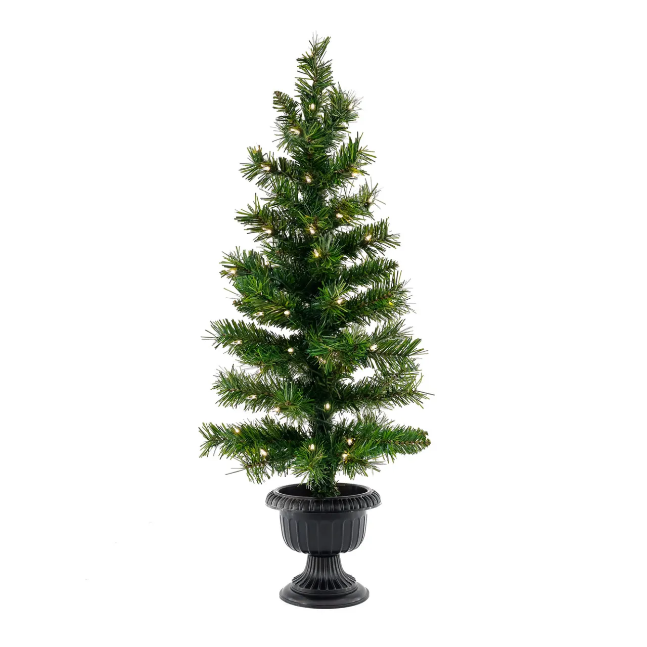 Best National Tree Company Pre-Lit Warm Welcome Assortment Set of 2 Entrance Trees, 1 Wreath