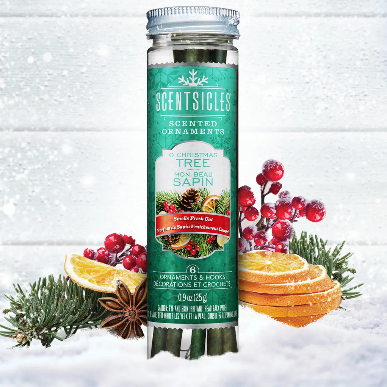 Best National Tree Company Scented Ornaments, 2- Pack- 6ct Bottle, O Christmas Tree, Fragrance-Infused Paper Sticks