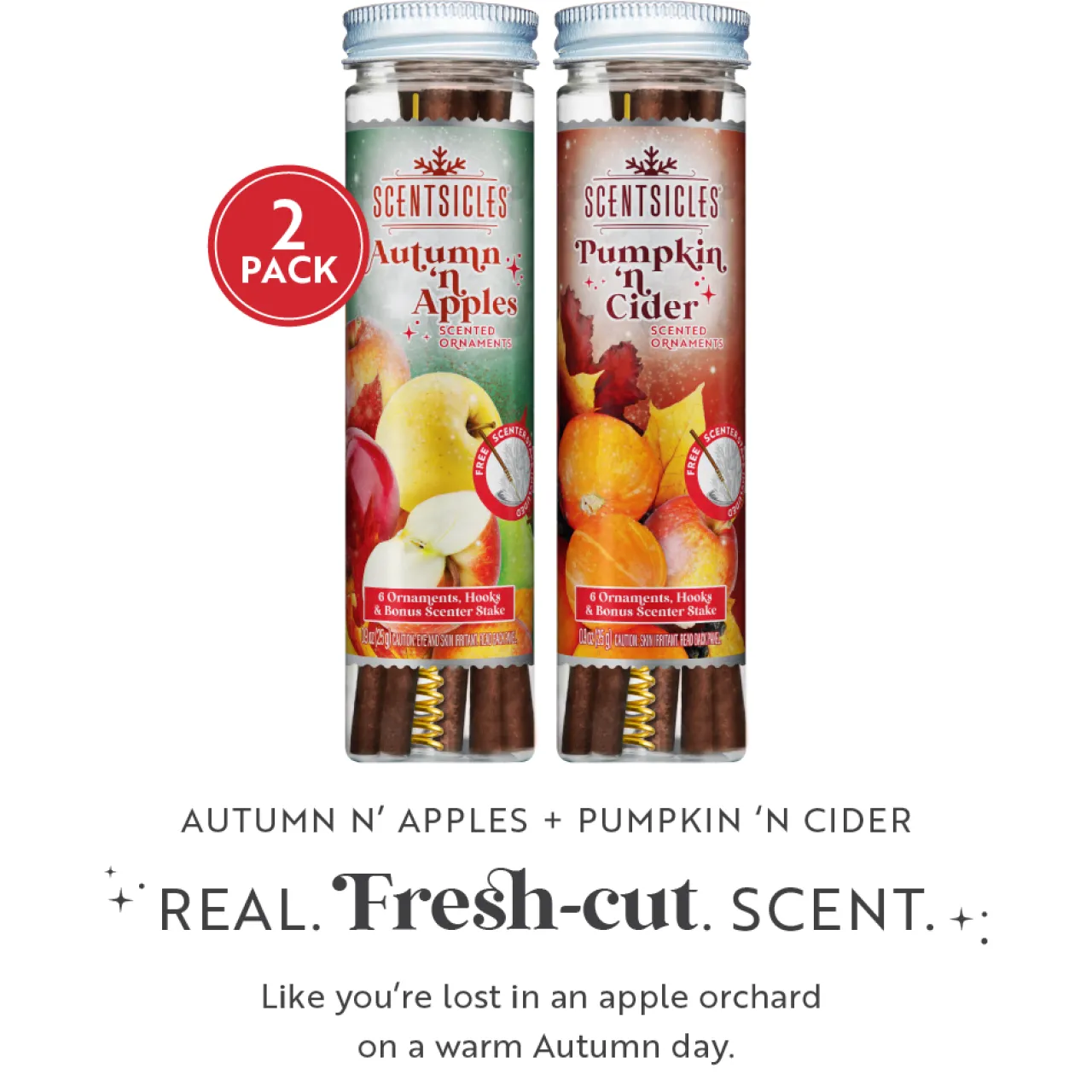 Online National Tree Company Scentsicles, 6pc Stick, Autumn 'n Apples & Pumpkin 'n Cider- 2 Pack