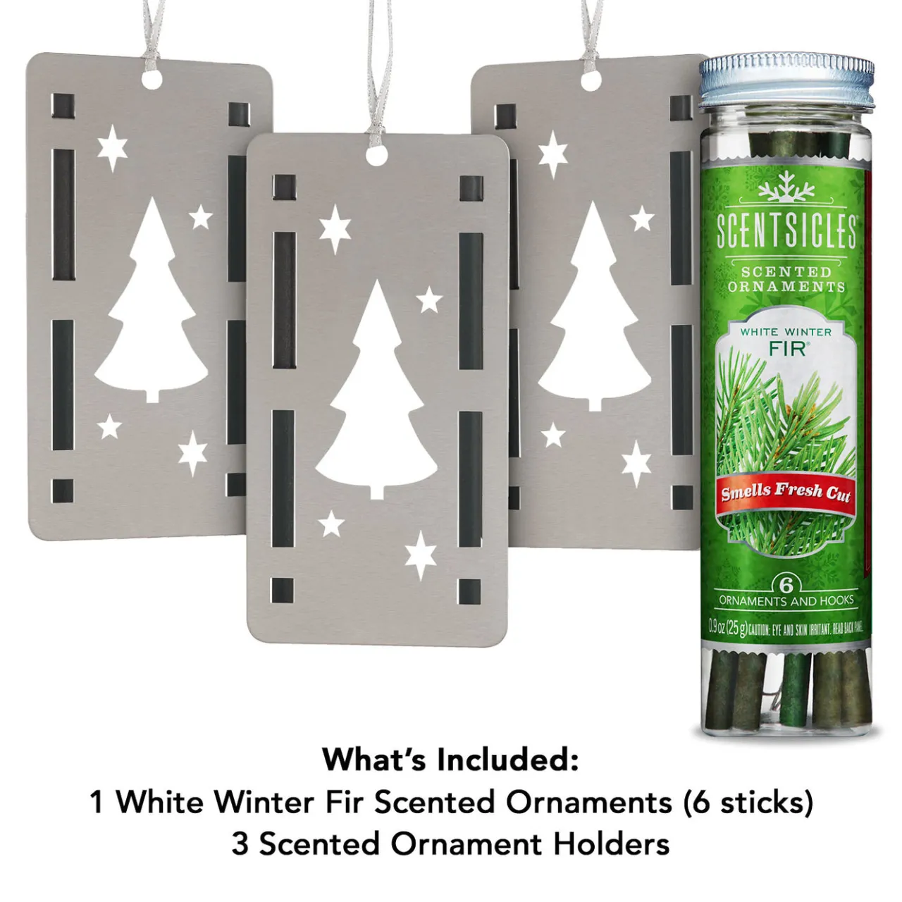 Hot National Tree Company Scentsicles Trio Ornament Set of 3 and White Winter Fir Bottle of 6 Sticks