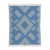 Best National Tree Company 4x6 ft. Dusty Blue Hand Woven Outdoor Rug