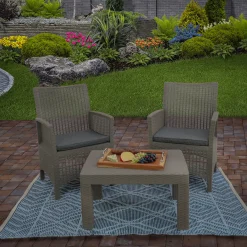National Tree Company 5x7 ft. Navy Blue Hand Woven Outdoor Rug