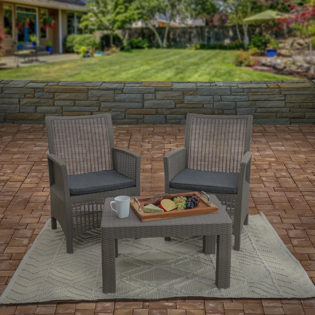 National Tree Company 5x7 ft. Sand Hand Woven Outdoor Rug